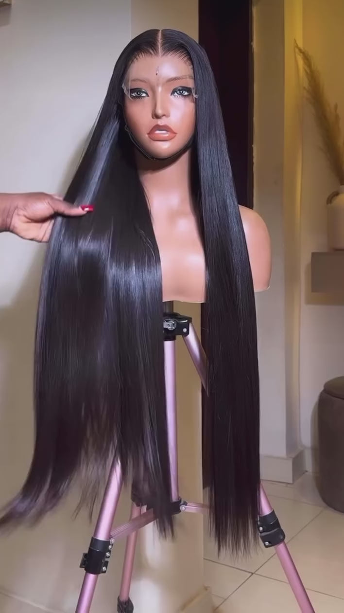 Raw donor bone straight wig